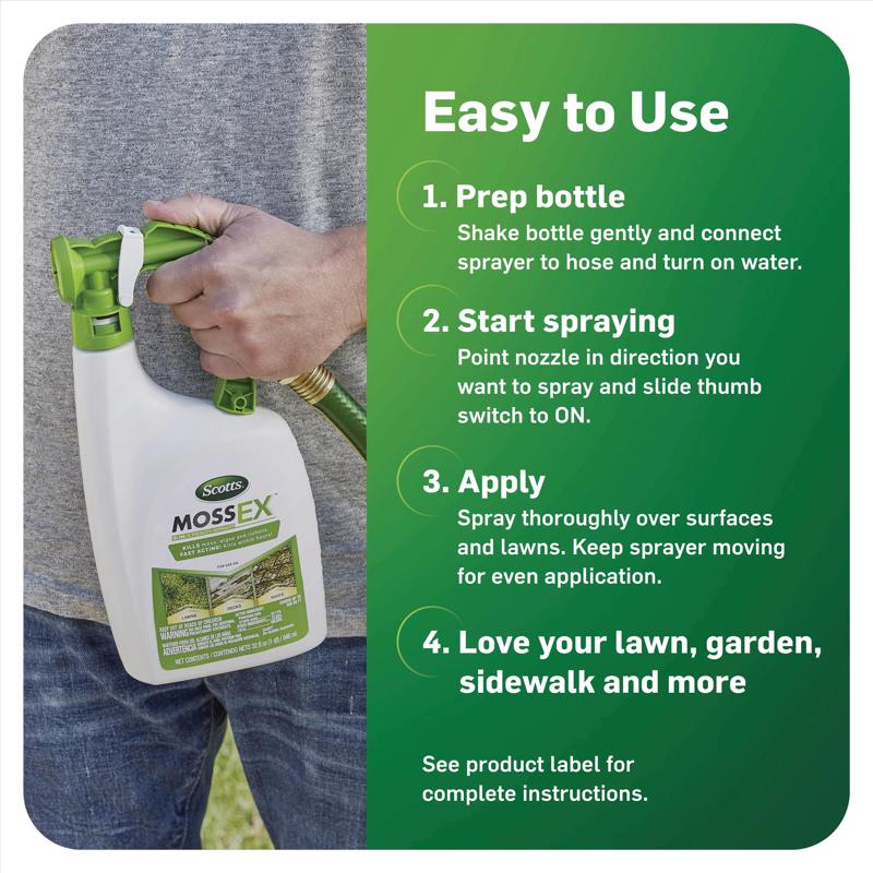 Scotts MossEx Lawn Moss Killer RTS Hose-End Concentrate 32 oz
