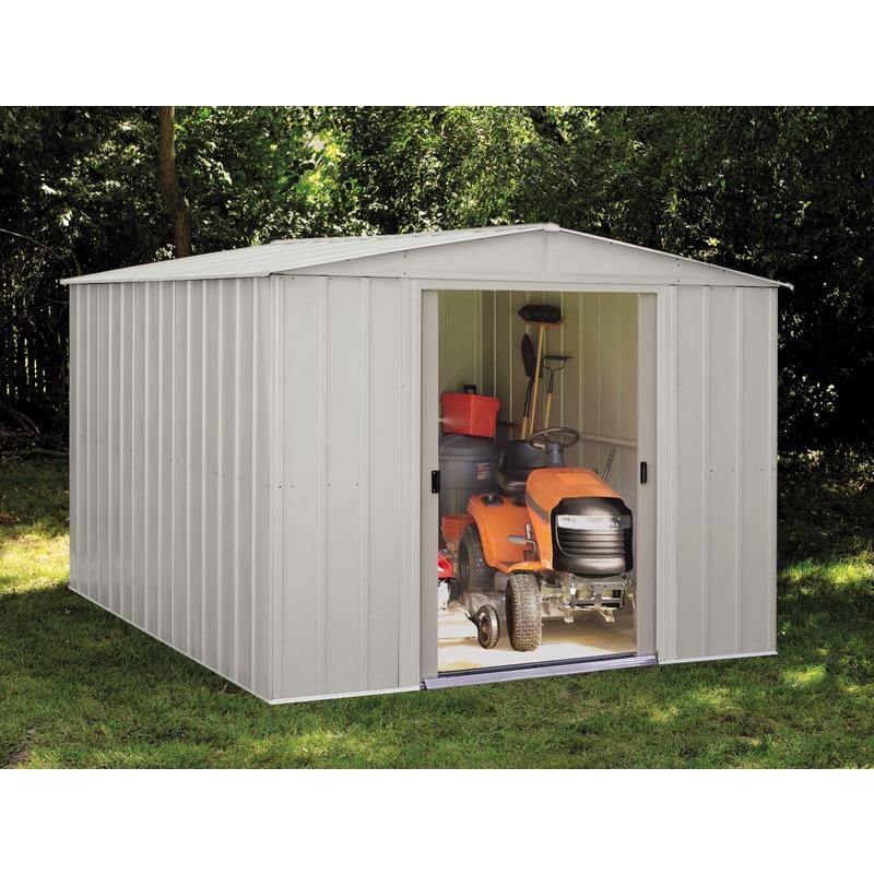 Arrow 10 ft. x 10 ft. Metal Vertical Peak Storage Shed without Floor Kit