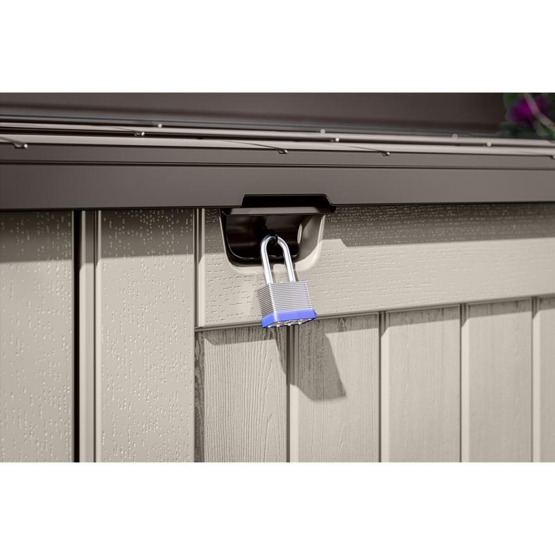 Suncast The Stow-Away 6 ft. x 4 ft. Resin Horizontal Pent Storage Shed with Floor Kit