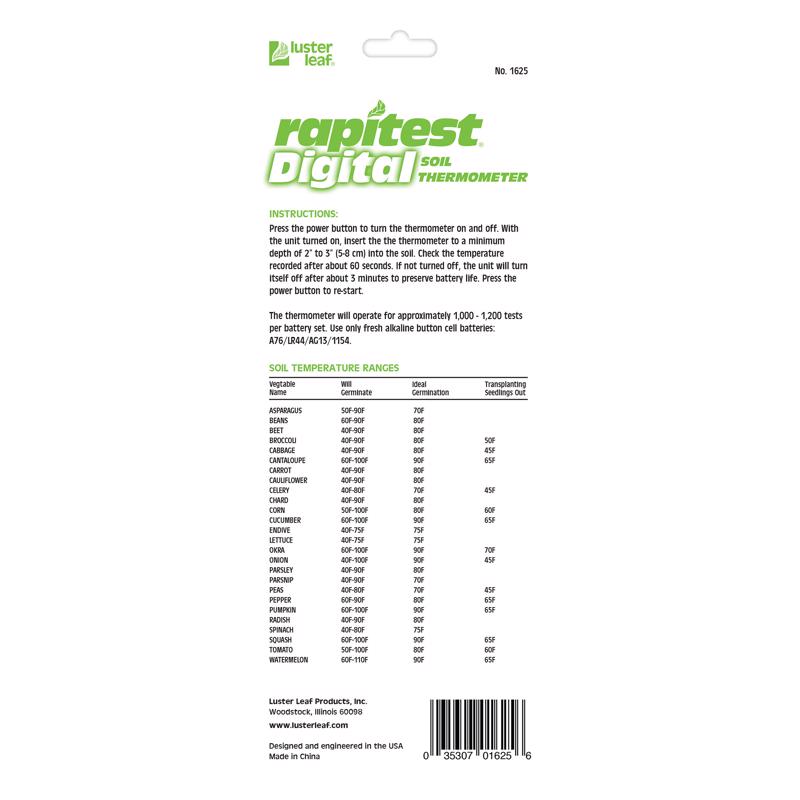 Luster Leaf Digital Soil Thermometer Multicolored