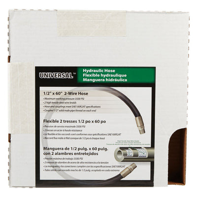Apache 0.5 in. D X 60 in. L 3500 psi Rubber 2-Wire Hydraulic Hose