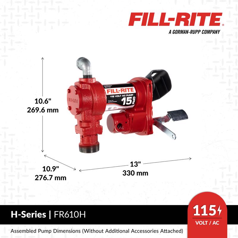 Fill-Rite Cast Iron Fuel Pump Hose and Nozzle 15 gpm