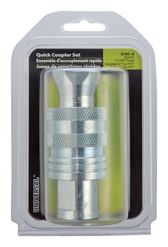 Apache Steel 1/2 in. D X 1/2 in. D Hydraulic Coupler