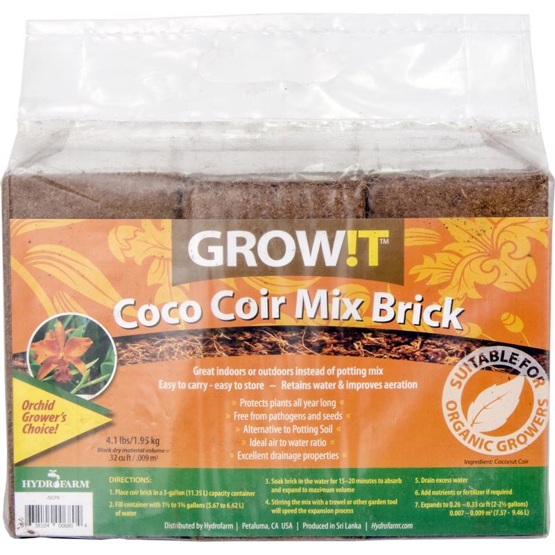 GROW!T Organic All Purpose Coco Coir Mix Brick 0.32 cu ft