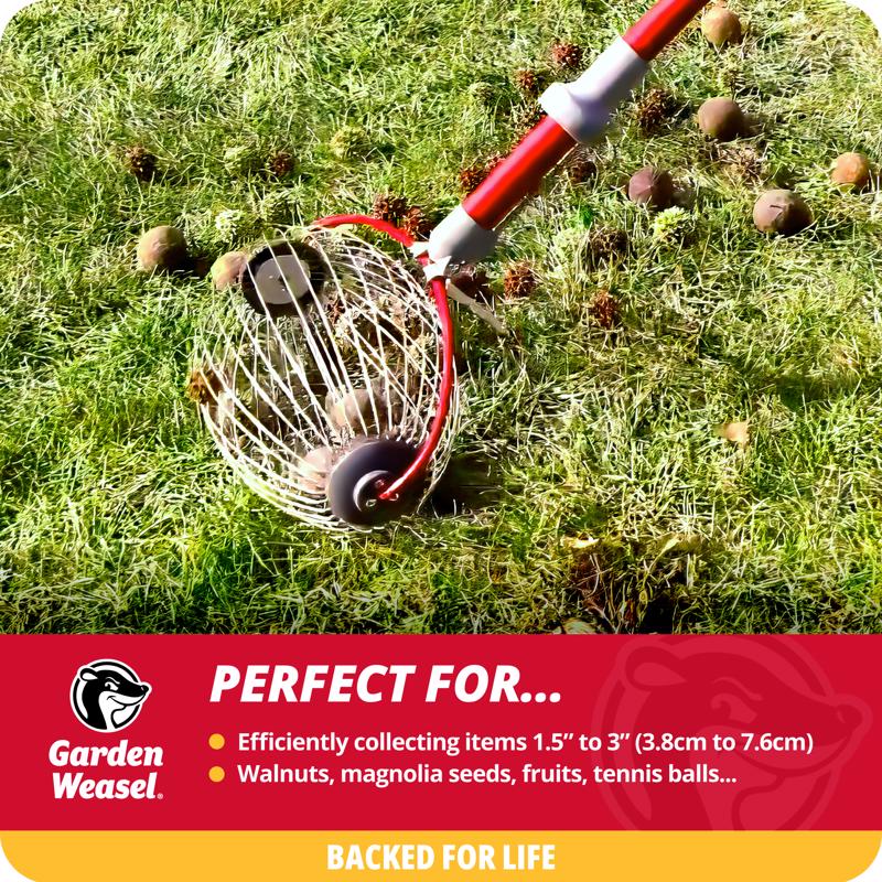 Garden Weasel Large 47.5 in. Steel Nut Gatherer Steel Handle