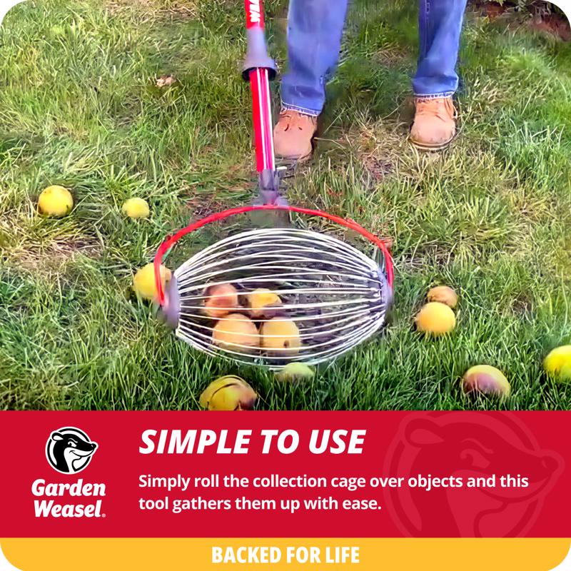 Garden Weasel Large 47.5 in. Steel Nut Gatherer Steel Handle