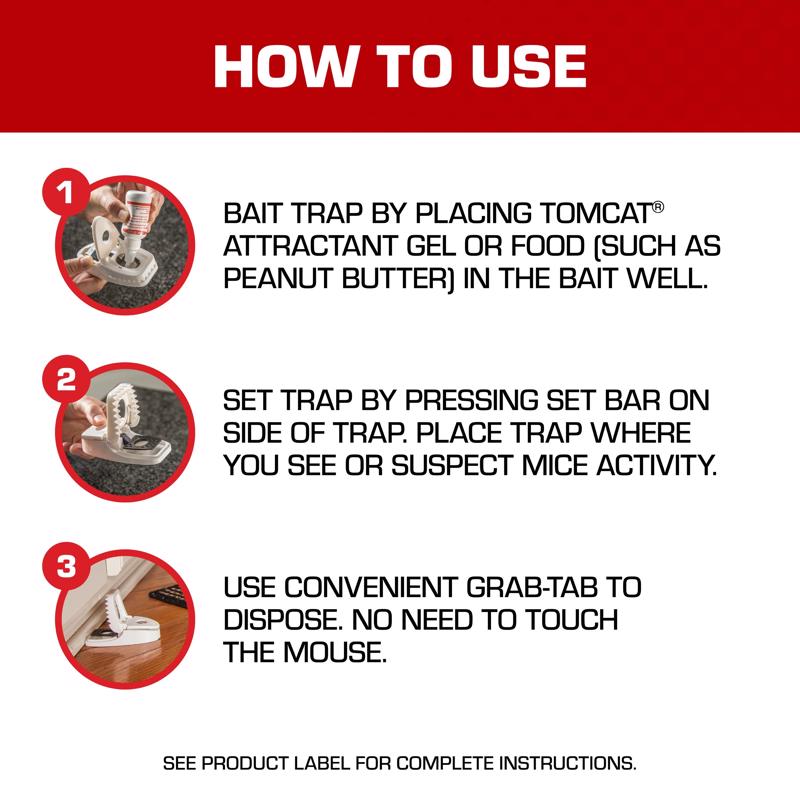 Tomcat Press 'N Set Small Snap Trap For Mice 2 pk