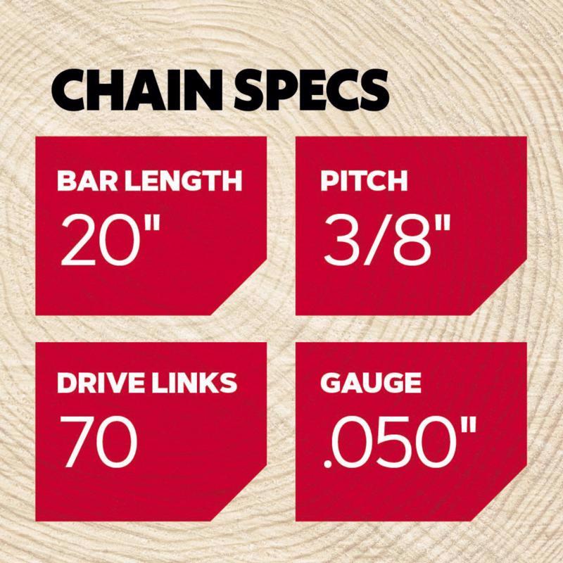 Oregon AdvanceCut D70 20 in. Chainsaw Chain 70 links