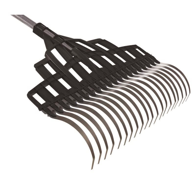 True Temper 65.25 in. 20 Tine Steel Lawn Rake Wood Handle