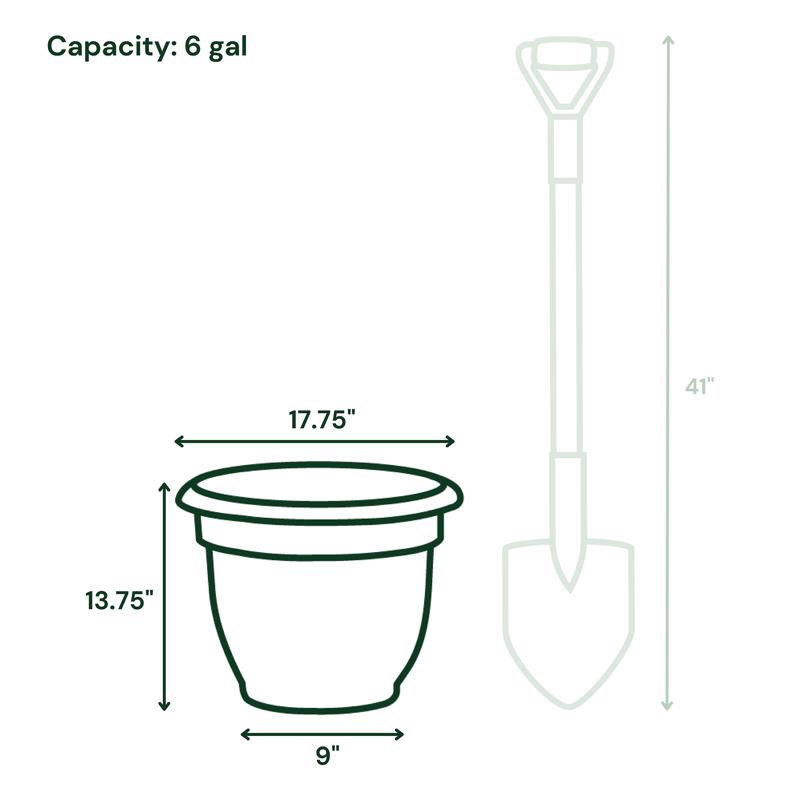 Bloem Ariana 13.75 in. H X 17.75 in. W X 17.75 in. D Plastic Traditional Planter Terracotta
