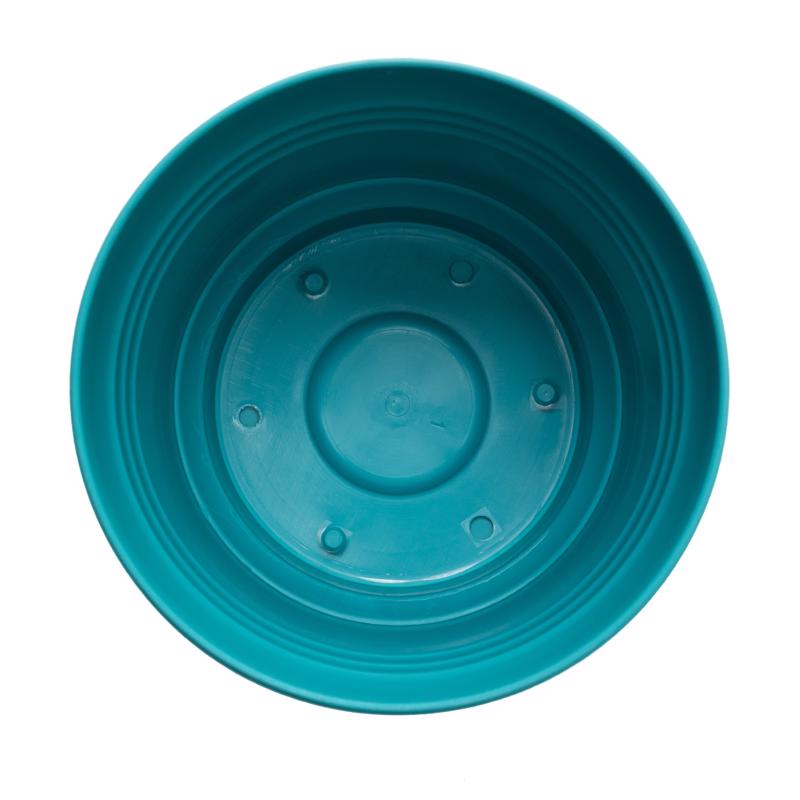 Bloem Saturn 10.75 in. H X 12.25 in. W Plastic Traditional Planter Bermuda Teal