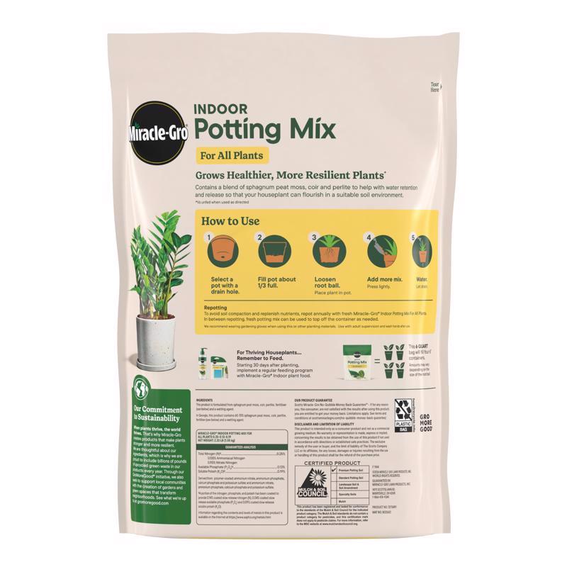 Miracle-Gro Indoor Plant Potting Soil 6 qt