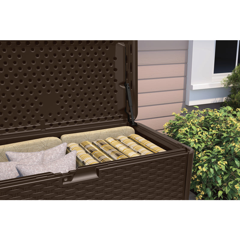 Suncast 55 in. W X 29 in. D Brown Plastic Deck Box 134 gal