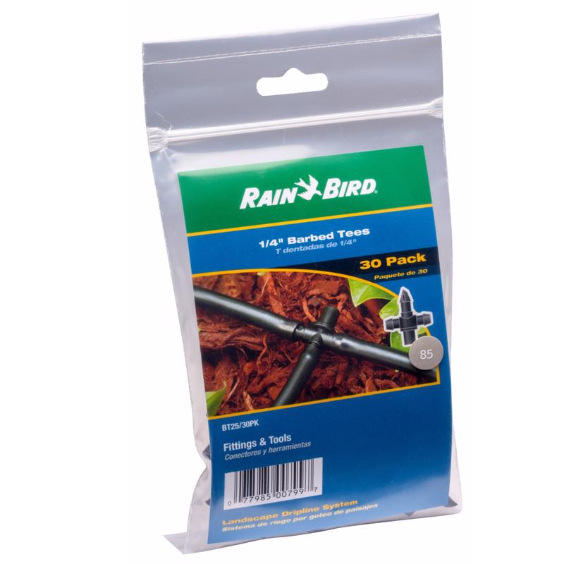 Rain Bird 1/4 in. Barbed Drip Irrigation Tee 30 pk