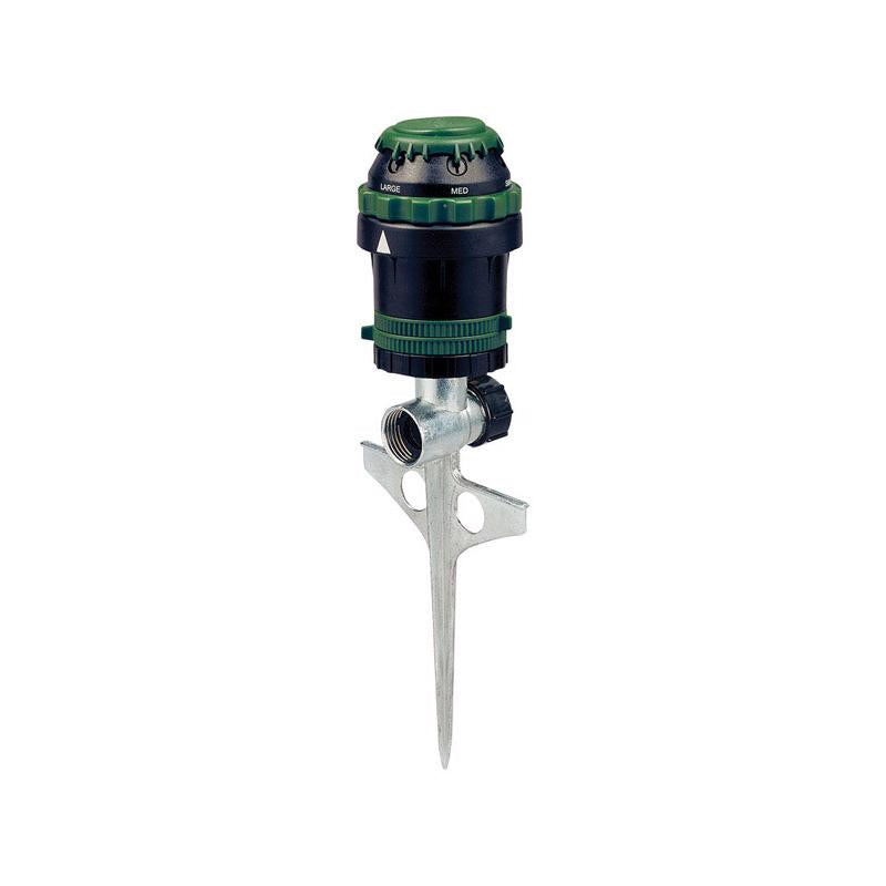 Orbit H2O Six Zinc Spike Base 6-Pattern Gear Drive Sprinkler 5026 sq ft