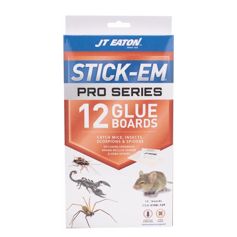 JT Eaton Stick-Em Pro Series Small Glue Board Trap For Insects/Mice/Spiders 12 pk