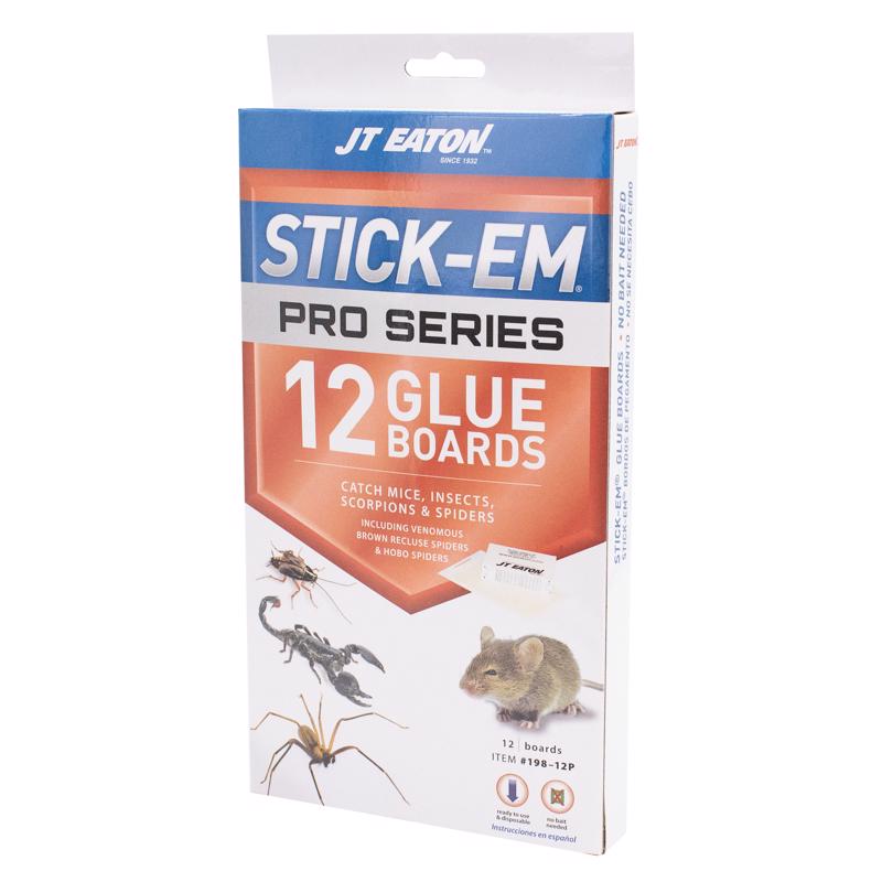 JT Eaton Stick-Em Pro Series Small Glue Board Trap For Insects/Mice/Spiders 12 pk