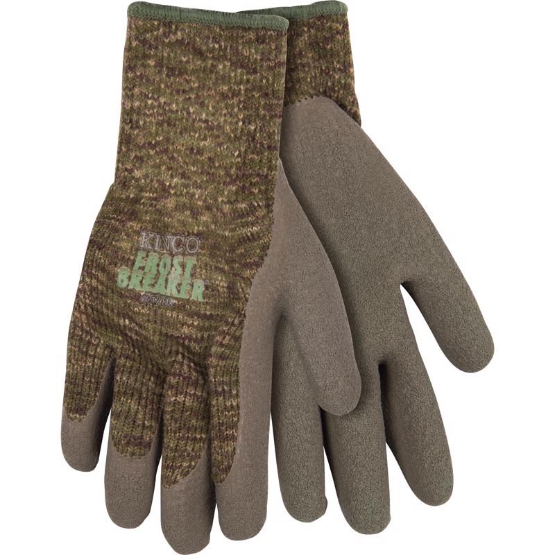 Kinco Frost Breaker Men's Indoor/Outdoor Thermal Dipped Gloves Camouflage L 1 pair