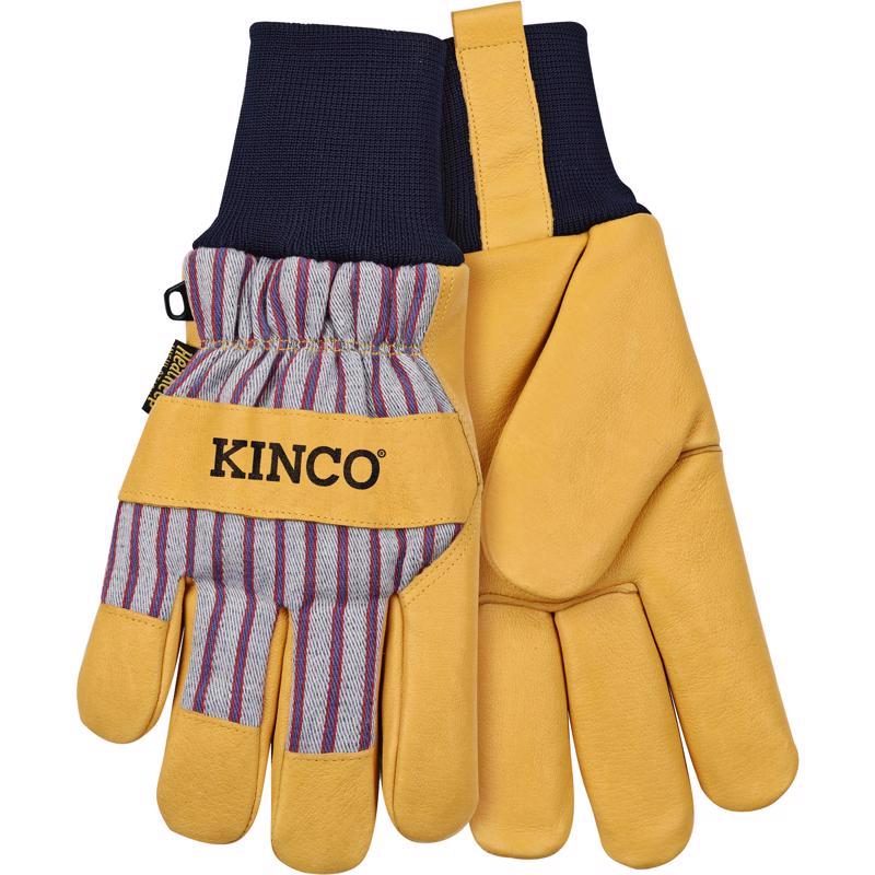 Kinco Men's Outdoor Knit Wrist Work Gloves Yellow L 1 pair
