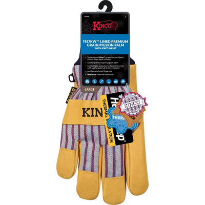 Kinco Men's Outdoor Knit Wrist Work Gloves Yellow M 1 pair