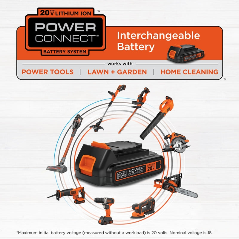 Black+Decker LST522 12 in. 20 V Battery Edger/Trimmer Kit (Battery & Charger)