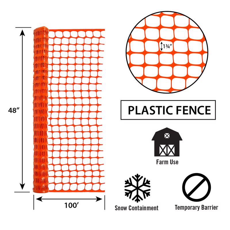 Garden Craft 48 in. H X 100 ft. L Plastic Fencing 2 in.