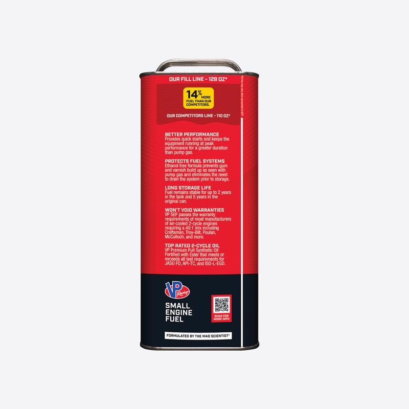 VP Racing Fuels Small Engine Ethanol-Free 2-Cycle 40:1 Pre-Mixed Fuel 1 gal