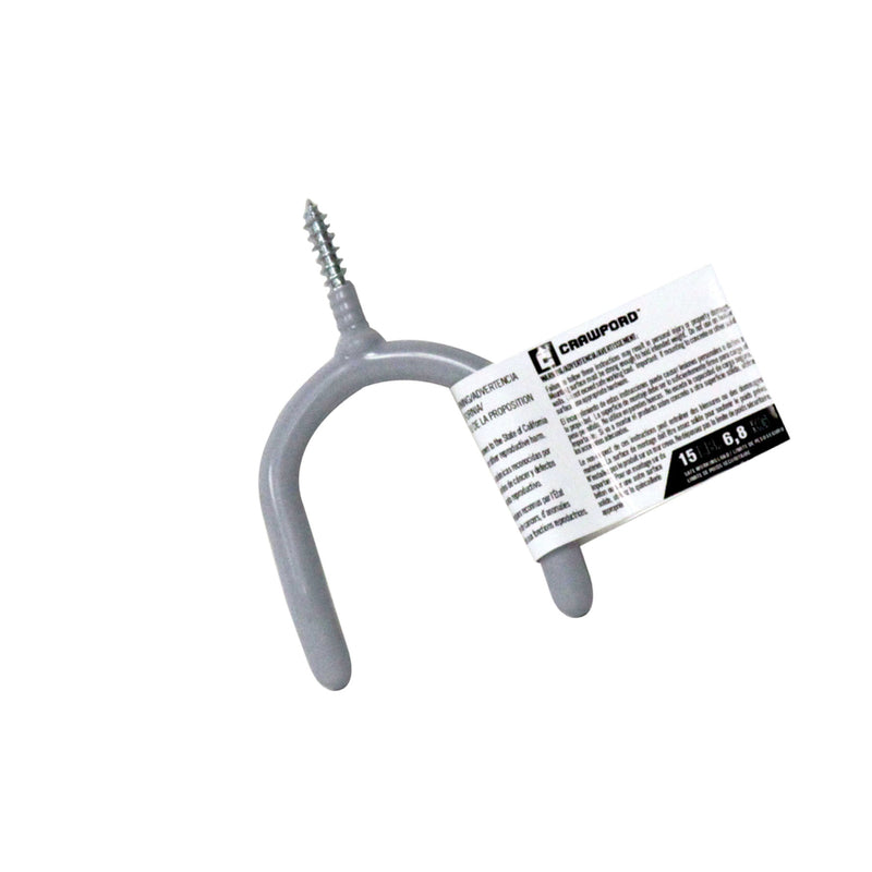 Crawford 4 in. L Vinyl Coated Gray Steel Medium Tool Hook Hook 15 lb. cap.