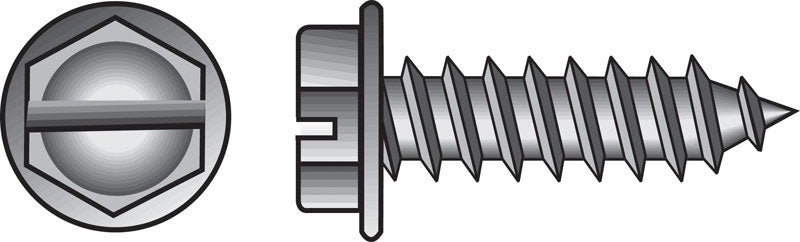 HILLMAN No. 10 Ga. X 2 in. L Slotted Hex Washer Head Sheet Metal Screws