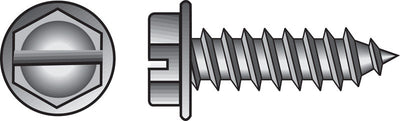 HILLMAN No. 14 Ga. X 1-1/2 in. L Slotted Hex Washer Head Sheet Metal Screws 100 pk