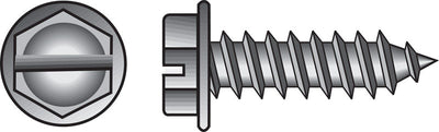 HILLMAN No. 8 Ga. X 1 in. L Slotted Hex Washer Head Sheet Metal Screws 100 pk