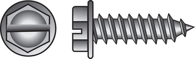 HILLMAN No. 8 Ga. X 1-1/4 in. L Slotted Hex Washer Head Sheet Metal Screws 100 pk