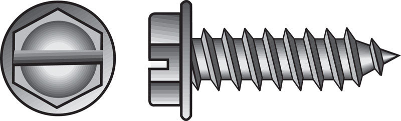 HILLMAN No. 8 Ga. X 1-1/2 in. L Slotted Hex Washer Head Sheet Metal Screws