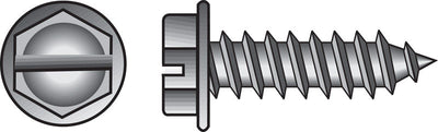 HILLMAN No. 10 Ga. X 1-1/4 in. L Slotted Hex Washer Head Sheet Metal Screws 100 pk