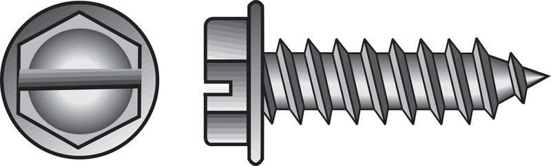HILLMAN No. 10 Ga. X 1-1/2 in. L Slotted Hex Washer Head Sheet Metal Screws 100 pk