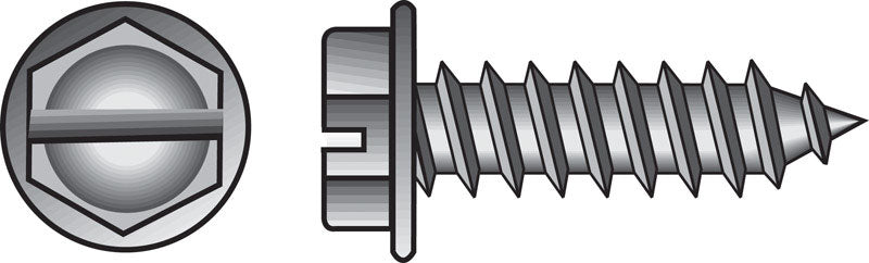 HILLMAN No. 10 Ga. X 2-1/2 in. L Slotted Hex Washer Head Sheet Metal Screws 100 pk