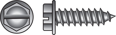 HILLMAN No. 10 Ga. X 2-1/2 in. L Slotted Hex Washer Head Sheet Metal Screws 100 pk