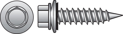 HILLMAN No. 10 Ga. X 1-1/2 in. L Hex Hex Head Screws w/Washers 100 pk