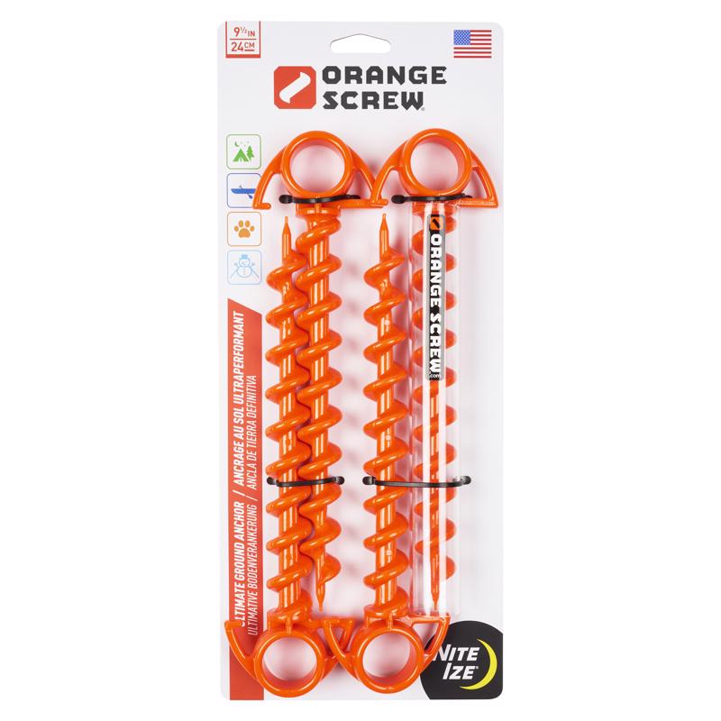 Orange Screw Small Ground Anchor 4 pk