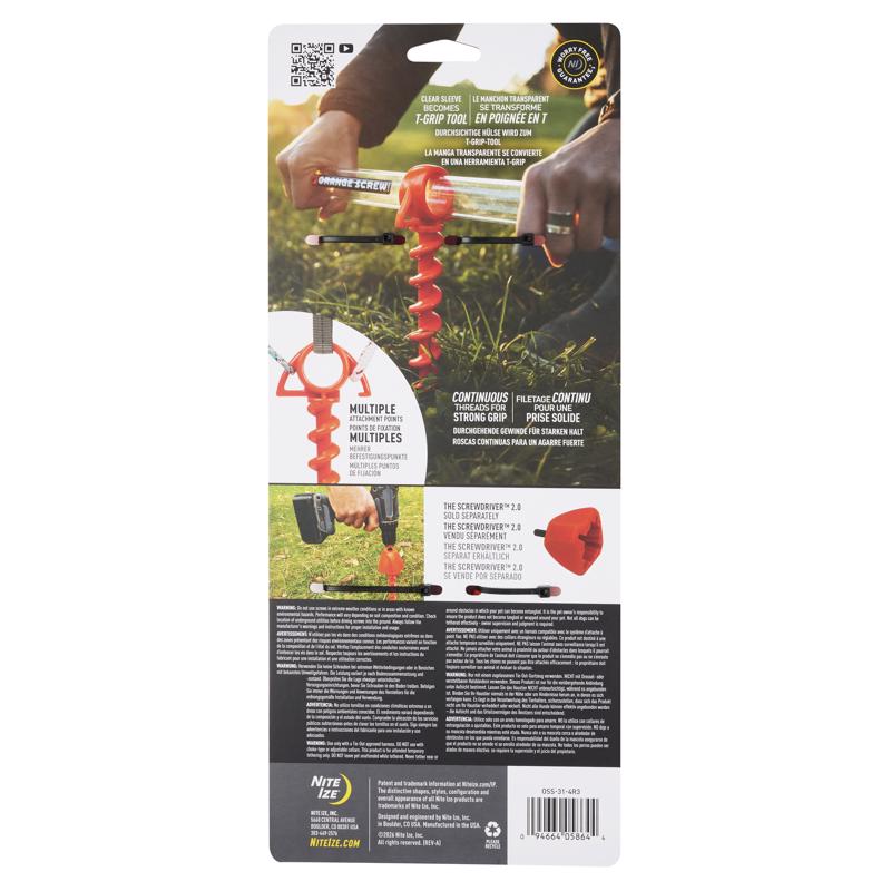Orange Screw Small Ground Anchor 4 pk