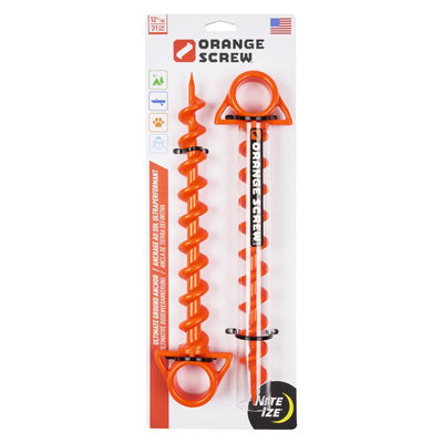 Orange Screw Large Ground Anchor 2 pk