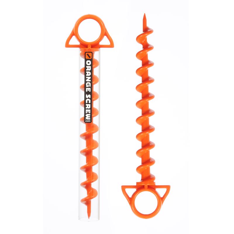 Orange Screw Large Ground Anchor 2 pk