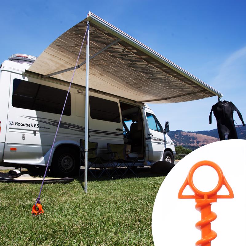 Orange Screw Large Ground Anchor 2 pk