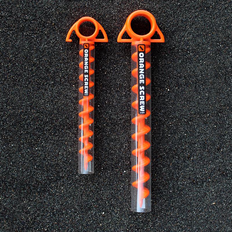 Orange Screw Large Ground Anchor 2 pk