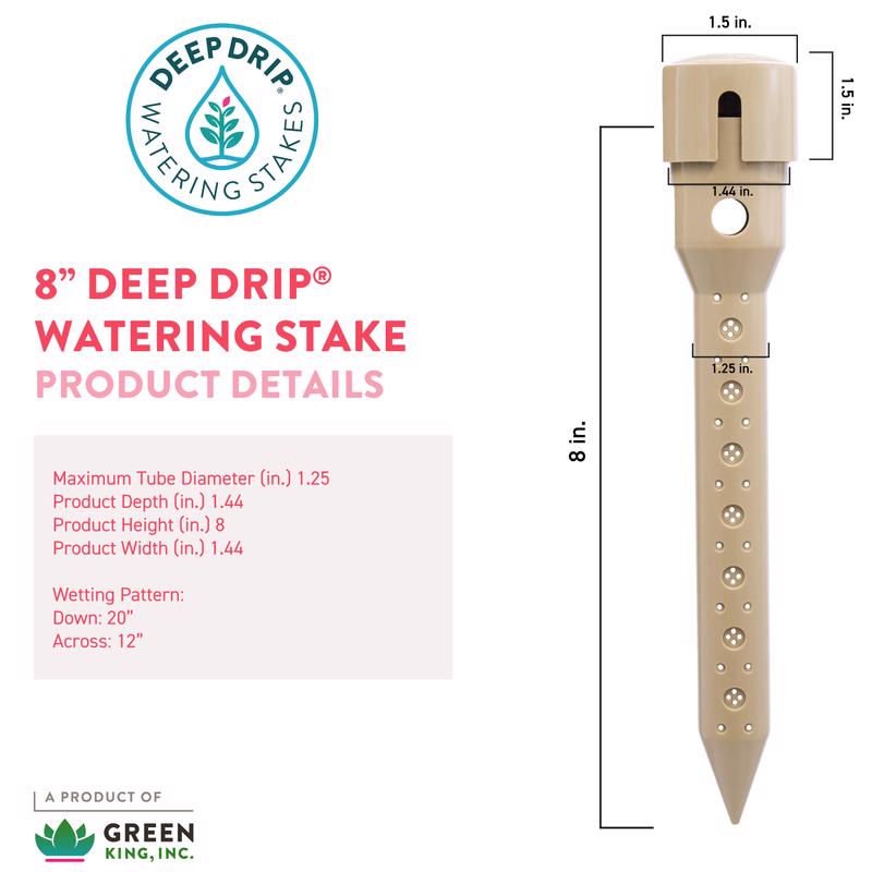 Deep Drip For 1/4 in. Tubing Drip Irrigation Watering Stake 8 in. H