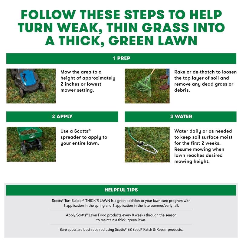 Scotts Turf Builder ThickR Lawn All-Purpose Lawn Fertilizer For Tall Fescue Grass 4000 sq ft