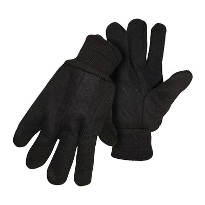 Boss Men's Indoor/Outdoor Dotted Jersey Work Gloves Brown L 1 pair
