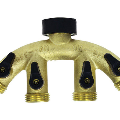 Gilmour 5/8 in. Brass Threaded Male 4-Way Shut-off Valve