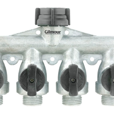 Gilmour 5/8 in. Metal Threaded Male 4-Way Shut-off Valve