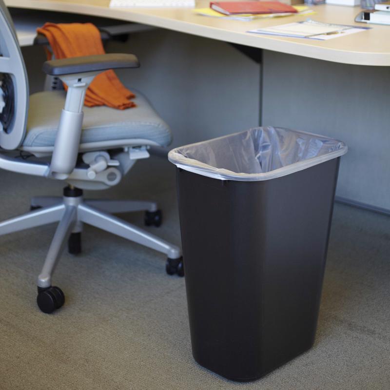Rubbermaid Deskside 10.25 gal Black Resin Rectangle Trash Can